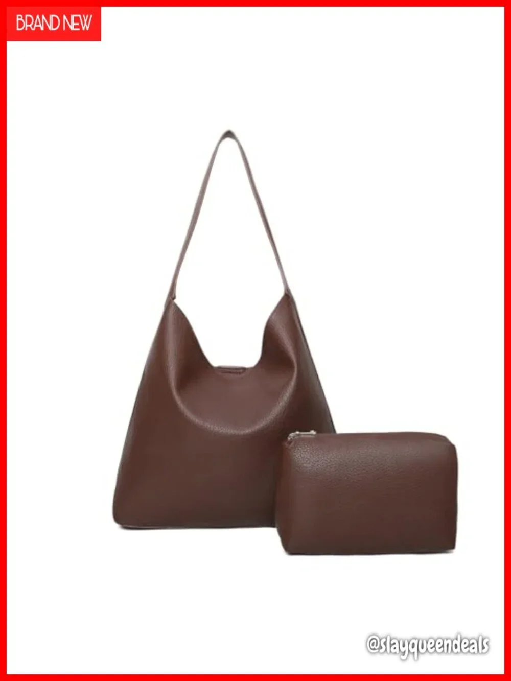 Soft Vegan Leather Hobo Shoulder Tote Bag, Lightweight Everyday Purse